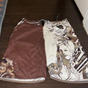 O’Neil men’s swim trunks brown and white